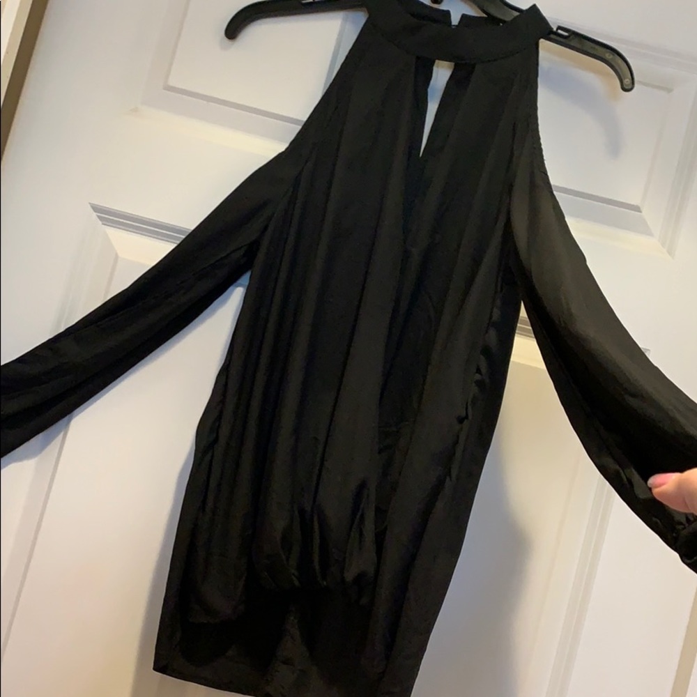 Cold shoulder long sleeve blouse